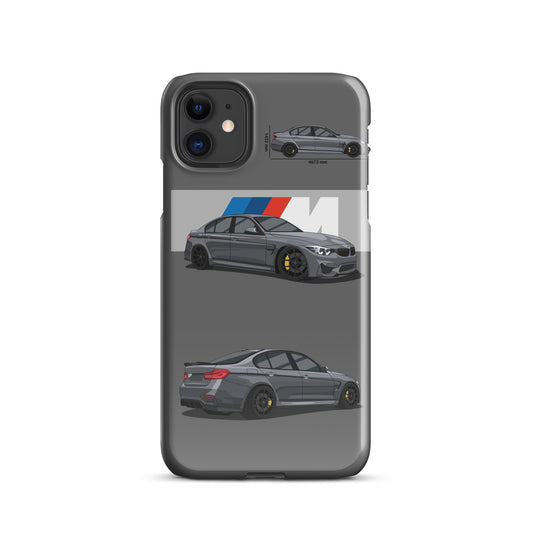 BMW M3 F80 snap case for iPhone® (Grey)