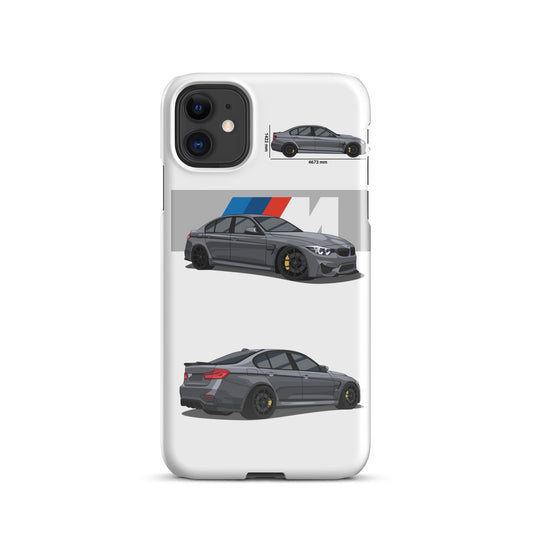 BMW M3 F80 snap case for iPhone® (White)